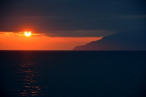 Sunset next to Mnt Athos