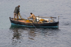 Typical coastal fishing boat of Lesvos